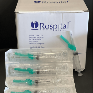 Safety Syringes Needle - 3 Part Sterile - Luer Lock - Blister Pack - Case of 1800 - Rospital Brand - 3 CC