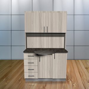 12 O' Clock - Round Retractable Counter Top - Grey Elm
