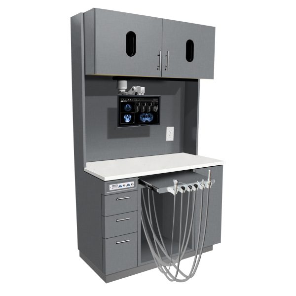 E - Series - 12 O' Clock Dental Cabinet - Battleship