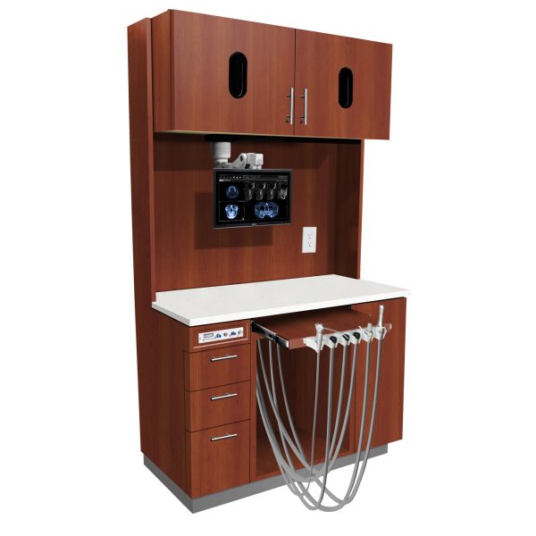 E - Series - 12 O' Clock Dental Cabinet - Biltmore Cherry