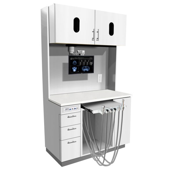 E - Series - 12 O' Clock Dental Cabinet - Designer White