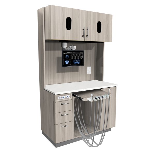E - Series - 12 O' Clock Dental Cabinet - Grey Elm