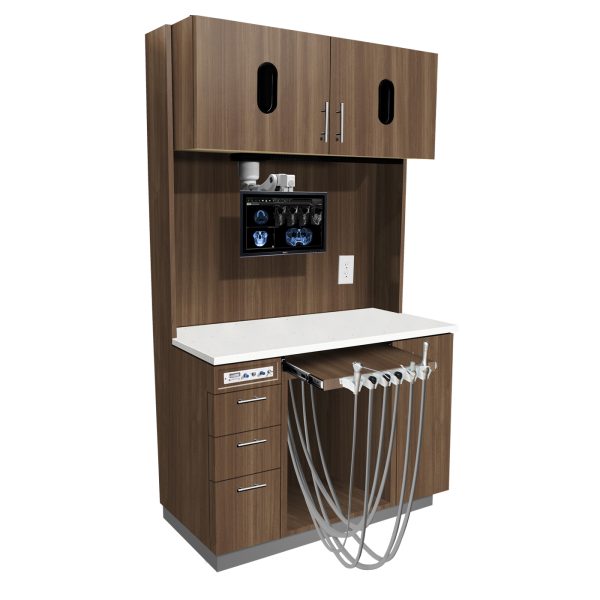 E - Series - 12 O' Clock Dental Cabinet - Pinnacle Walnut