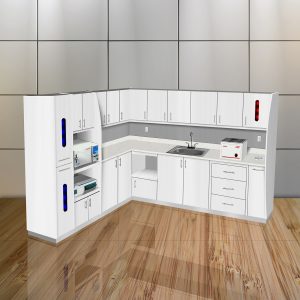 Extended Sterilization Unit - L Shaped - Biltmore Cherry
