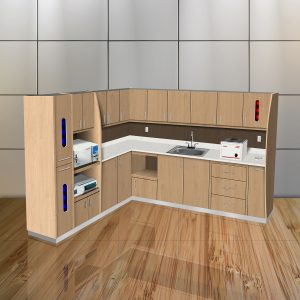 Extended Sterilization Unit - L Shaped - Kensington Maple