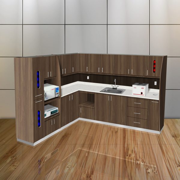Extended Sterilization Unit - L Shaped - Pinnacle Walnut