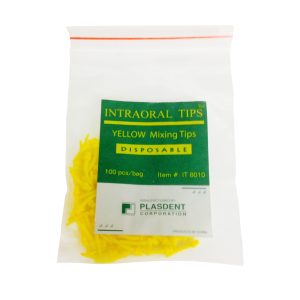 Plasdent IT8010 Disposable Intraoral Mixing Tips Yellow Fits All Yellow Mixing Tips 4.2mm 100/pk