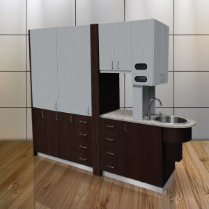 Signature Two-Tone Center Island - Solid Surface Countertop