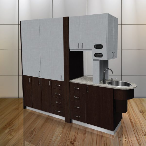 Signature Two-Tone Center Island - Solid Surface Countertop